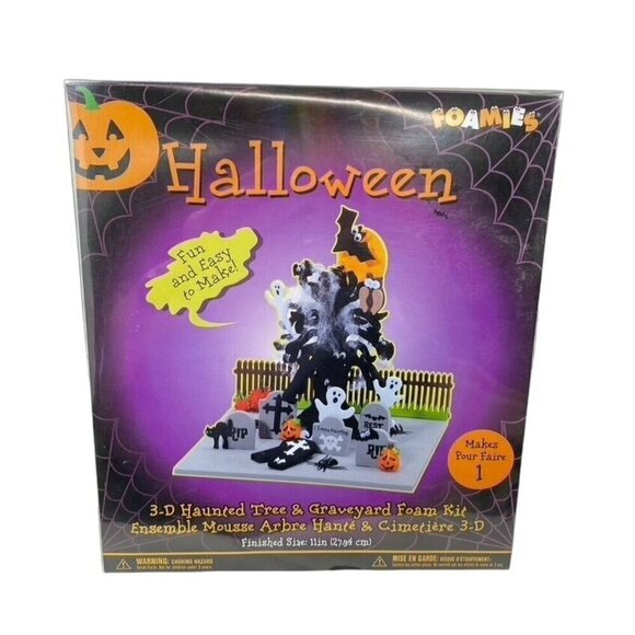 Foamies Halloween 3D Haunted Tree & Graveyard Foam Kit 11" Kids Crafts Table - Picture 1 of 6